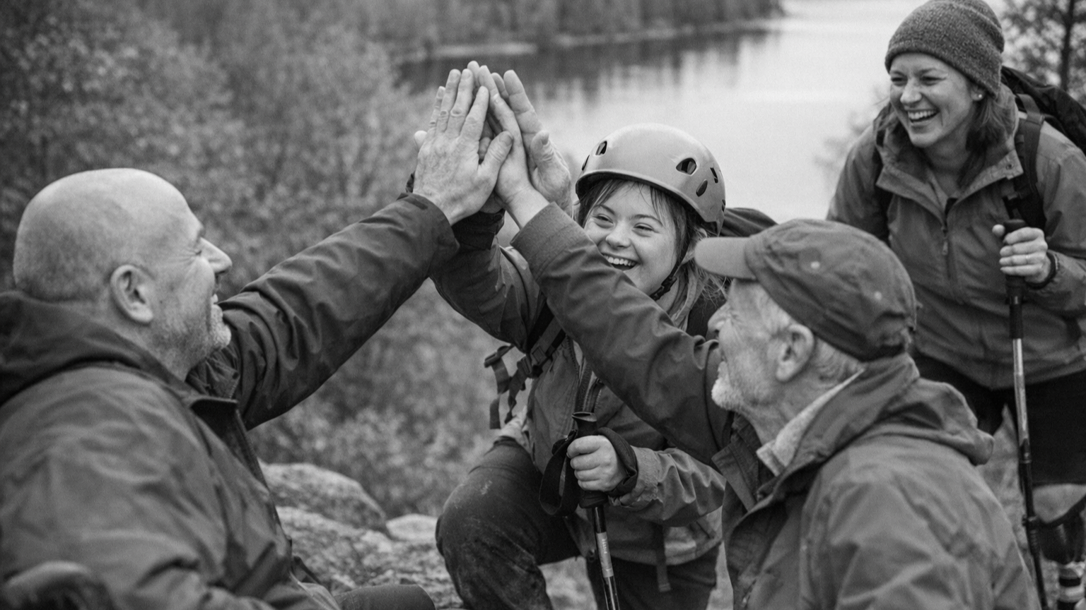 Bild som visar samhörighet, att man bidrar och hjälps åt. Vi behöver donationer.